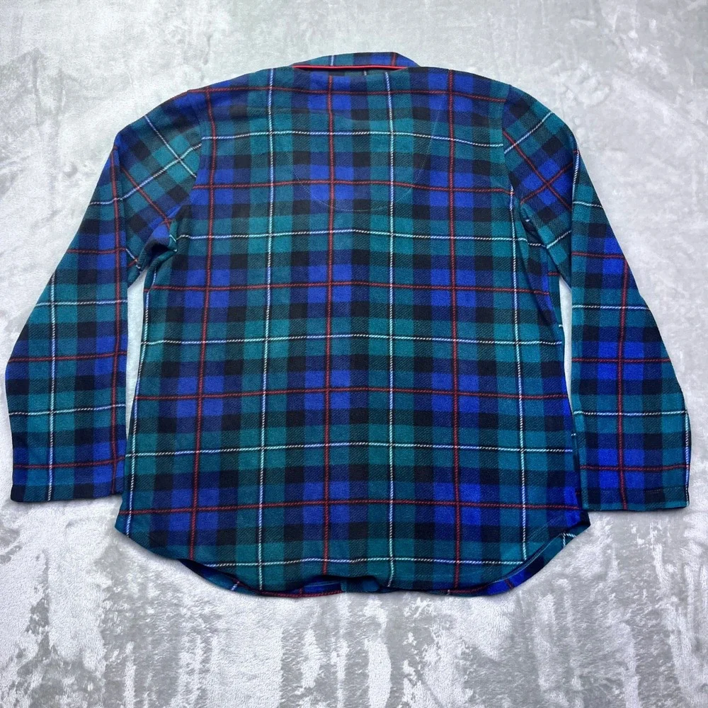 Lauren Ralph Lauren Blue Green Plaid Fleece Pajama‎ Intimate Top Women's Medium